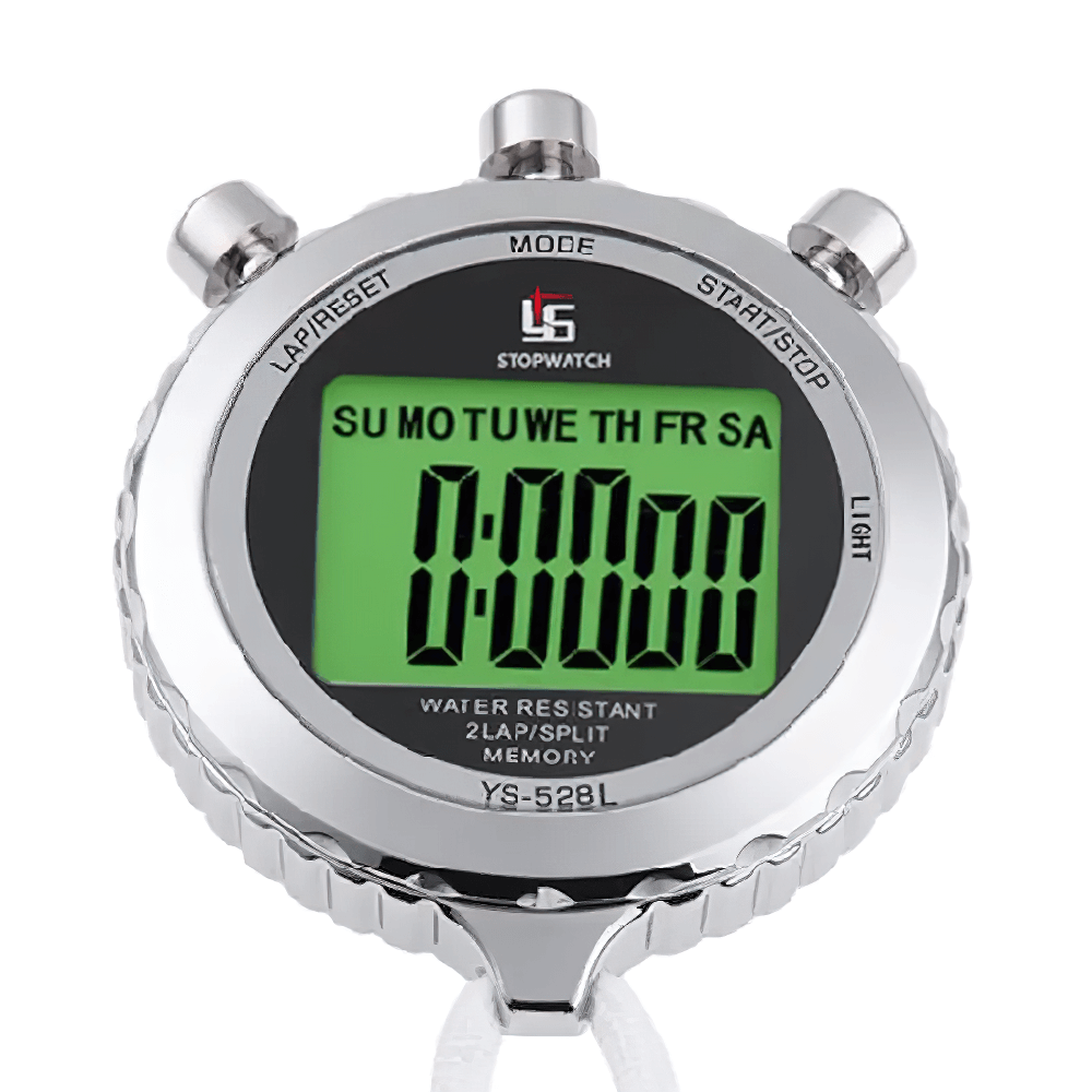Silent Stopwatch with Countdown Timer - SF3465 with large display and timer for precise sports timing, includes on-time alarm feature.